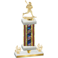 Premium Single Flag USA Fourth Place Lacrosse Trophy
