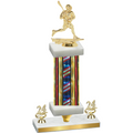 Premium Single Flag USA Year Lacrosse Trophy