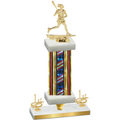 Premium Single Flag USA First Place Lacrosse Trophy