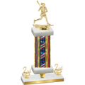 Premium Single Flag USA Second Place Lacrosse Trophy