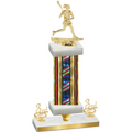 Premium Single Flag USA Third Place Lacrosse Trophy