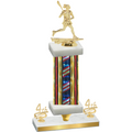Premium Single Flag USA Fourth Place Lacrosse Trophy