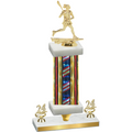 Premium Single Flag USA Year Lacrosse Trophy