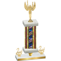 Premium Single Flag USA Second Place Victory Trophy