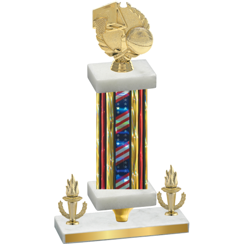 Premium Single Flag USA Victory Basketball Trophy