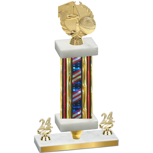 Premium Single Flag USA Year Basketball Trophy