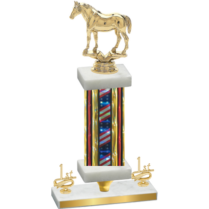 Premium Single Flag USA First Place Horses Trophy