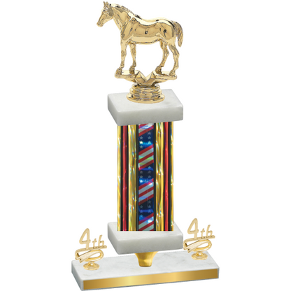 Premium Single Flag USA Fourth Place Horses Trophy