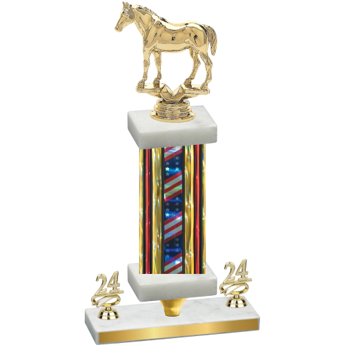 Premium Single Flag USA Year Horses Trophy