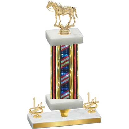 Premium Single Flag USA First Place Horses Trophy