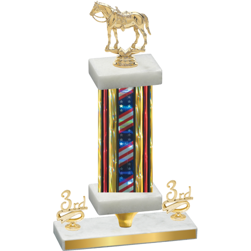 Premium Single Flag USA Third Place Horses Trophy