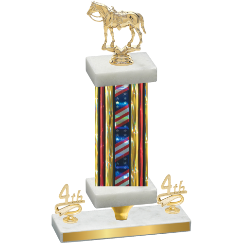 Premium Single Flag USA Fourth Place Horses Trophy