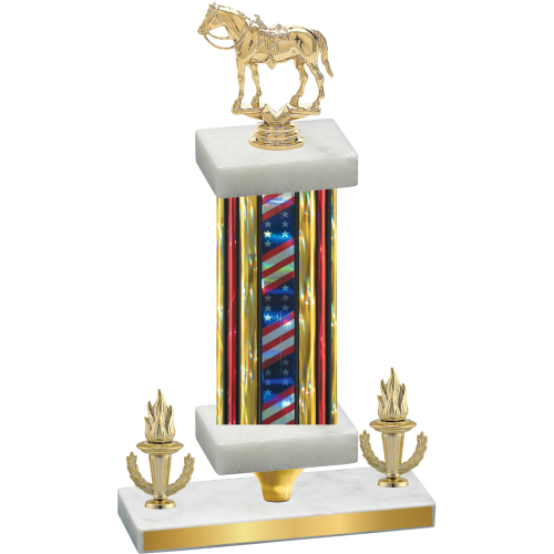 Premium Single Flag USA Victory Horses Trophy