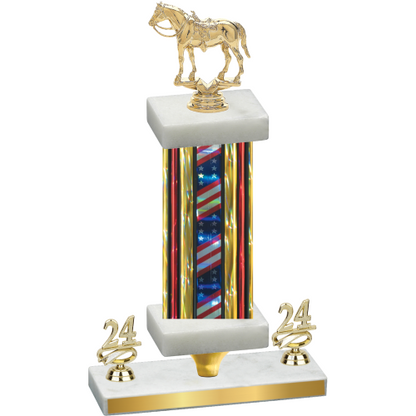 Premium Single Flag USA Year Horses Trophy