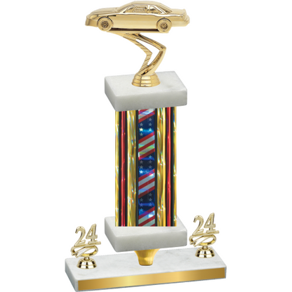 Premium Single Flag USA Year Cars Trophy