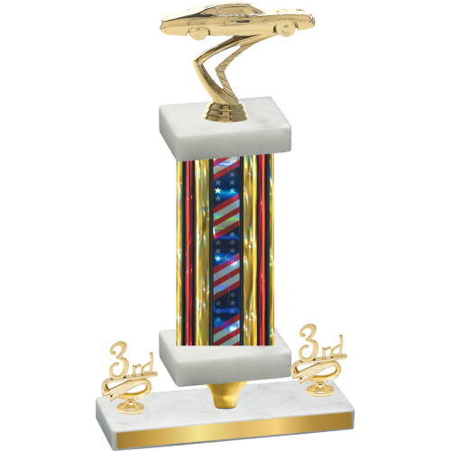 Premium Single Flag USA Third Place Cars Trophy