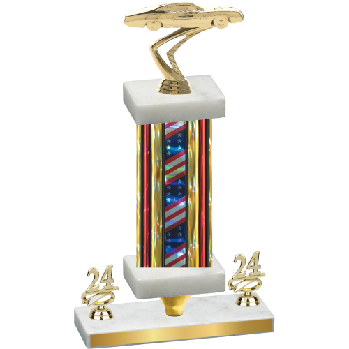 Premium Single Flag USA Year Cars Trophy