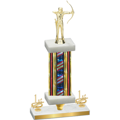 Premium Single Flag USA First Place Archery Trophy
