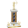 Premium Single Flag USA Second Place Archery Trophy