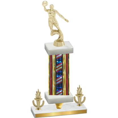 Premium Single Flag USA Victory Basketball Trophy