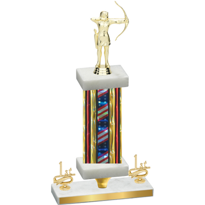 Premium Single Flag USA First Place Archery Trophy