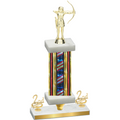 Premium Single Flag USA Second Place Archery Trophy