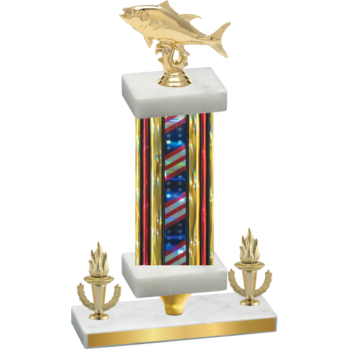 Premium Single Flag USA Victory Fishing Trophy