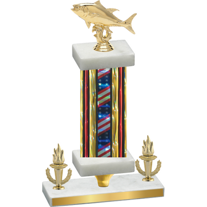 Premium Single Flag USA Victory Fishing Trophy