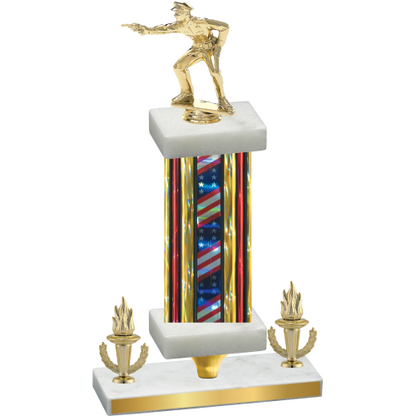 Premium Single Flag USA Victory Shooter Trophy