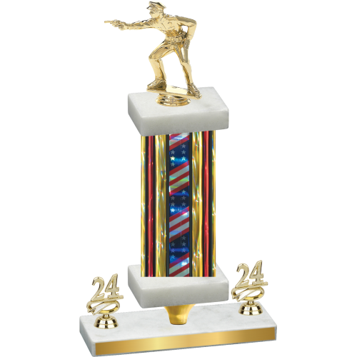 Premium Single Flag USA Year Shooter Trophy