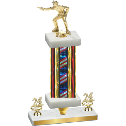 Premium Single Flag USA Year Shooter Trophy