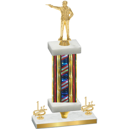 Premium Single Flag USA First Place Shooter Trophy