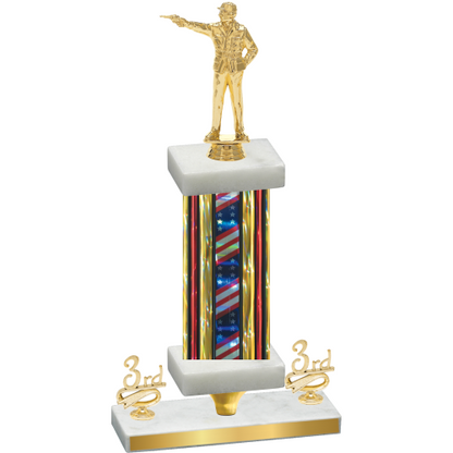Premium Single Flag USA Third Place Shooter Trophy