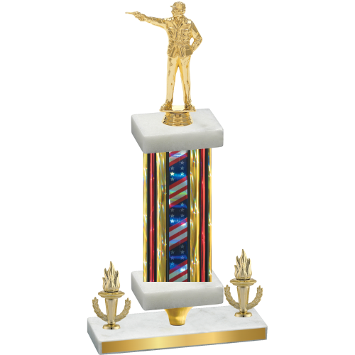 Premium Single Flag USA Victory Shooter Trophy