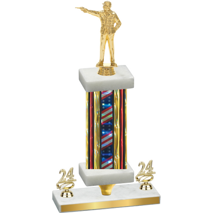 Premium Single Flag USA Year Shooter Trophy