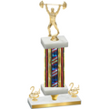 Premium Single Flag USA Second Place Weights Trophy