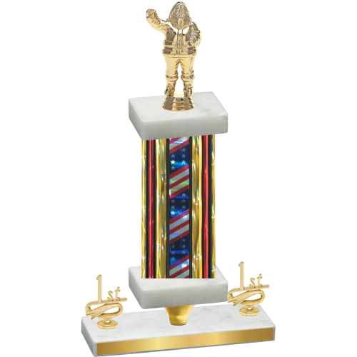 Premium Single Flag USA First Place Holiday Trophy