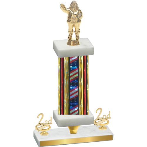 Premium Single Flag USA Second Place Holiday Trophy