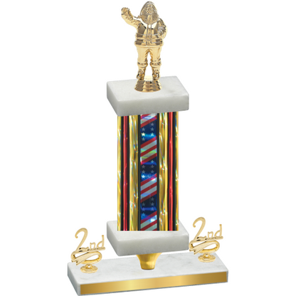 Premium Single Flag USA Second Place Holiday Trophy