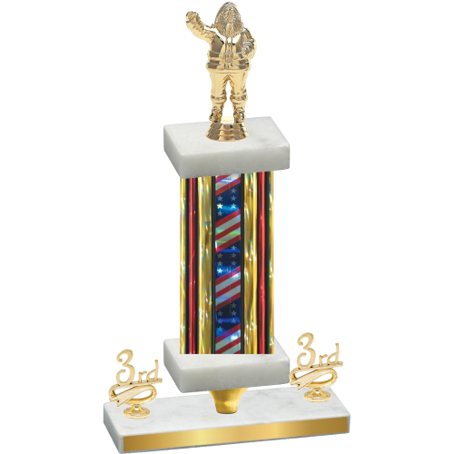 Premium Single Flag USA Third Place Holiday Trophy