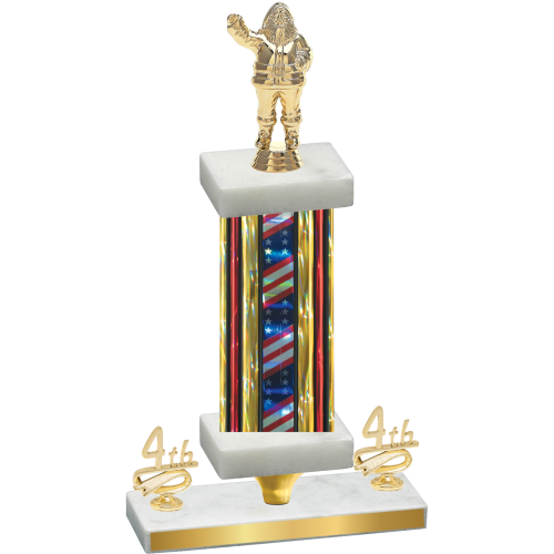 Premium Single Flag USA Fourth Place Holiday Trophy