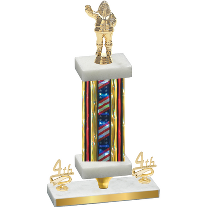 Premium Single Flag USA Fourth Place Holiday Trophy