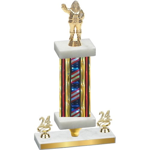 Premium Single Flag USA Year Holiday Trophy