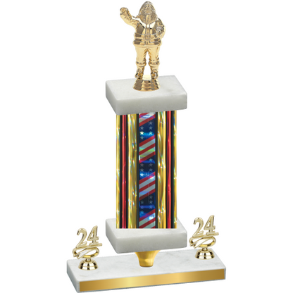 Premium Single Flag USA Year Holiday Trophy