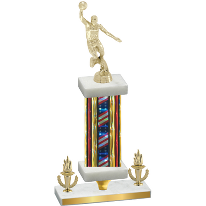 Premium Single Flag USA Victory Basketball Trophy