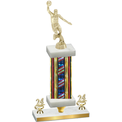 Premium Single Flag USA Year Basketball Trophy