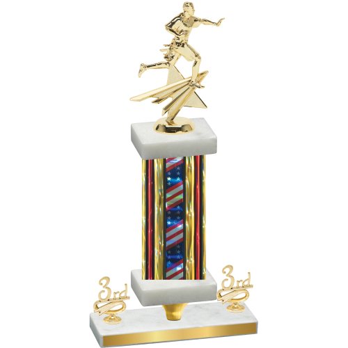 Premium Single Flag USA Third Place Flag Football Trophy