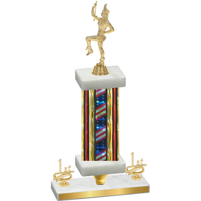 Premium Single Flag USA First Place Majorette Trophy