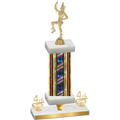Premium Single Flag USA Fourth Place Majorette Trophy