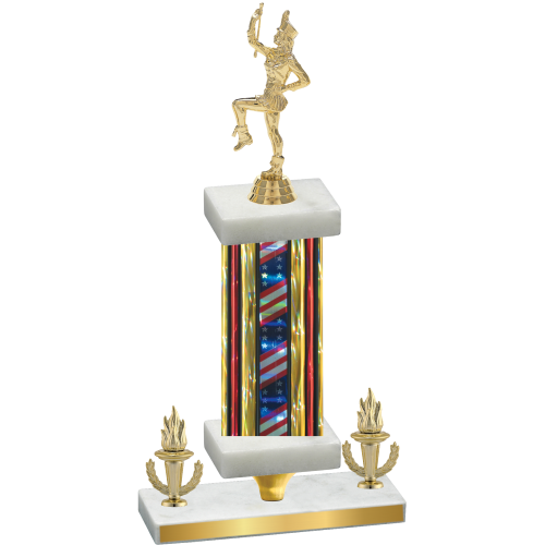Premium Single Flag USA Victory Majorette Trophy